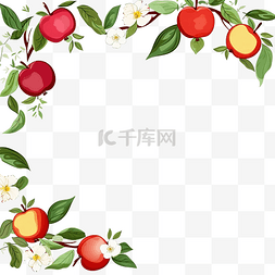 多相框图片_苹果水果边框图案框架