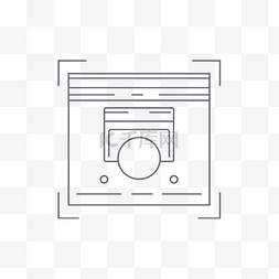 极简白图标图片_屏幕一侧的相机图标白线绘制 向