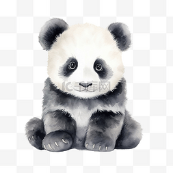 熊猫森林图片_水彩可爱熊猫