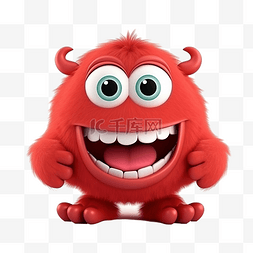 微笑可爱的红色怪物