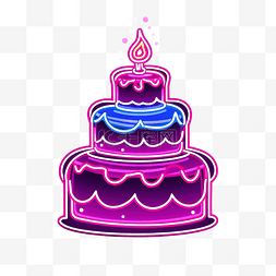 甜蛋糕霓虹灯风格