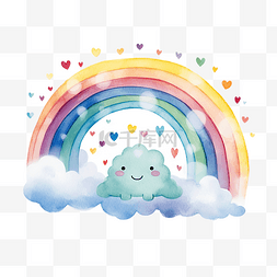 可愛的彩虹插畫