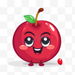 樱桃剪贴画可爱的苹果微笑与红色