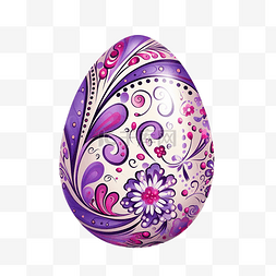 png复活节彩蛋上的紫色和粉红色点