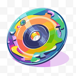 cd剪贴画彩色cd用液体油漆卡通装