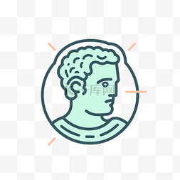 罗马皇帝肖像轮廓图标线图 向量