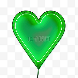 明亮的绿色图片_绿色霓虹爱心形状