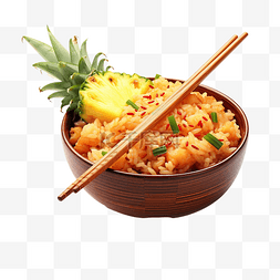 亚洲食品菠萝炒饭 3d 插图