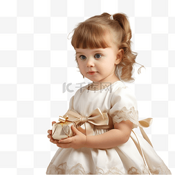 金童玉女头像图片_穿着郁郁葱葱的米色连衣裙的可爱