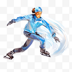 冬季运动花样滑冰插画