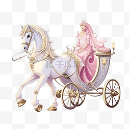 公主粉图片_童话般的马车和马