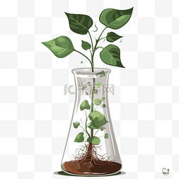 玻璃卡通中活植物的茎剪贴画插图