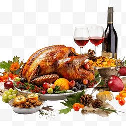 感恩素材图片_感恩节庆祝活动，火鸡食品和秋季