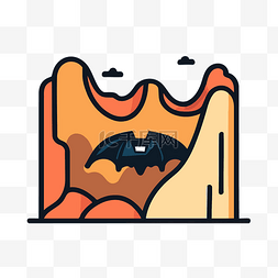 蝙蝠高清图图片_蝙蝠飞过洞穴图标矢量图