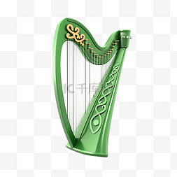你好节图片_竖琴圣帕特里克节好运象征爱尔兰