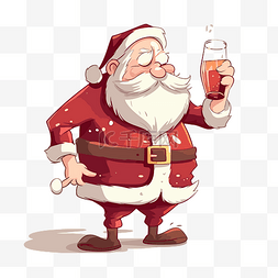 喝醉了的圣诞老人剪贴画卡通圣诞