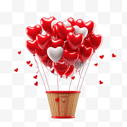 糖匙图片_心形气球篮子情人节