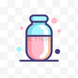 药丸高清图片_带有一些明亮颜色的矢量扁线瓶图