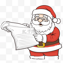 手绘形象图片_概述了圣诞老人卡通人物检查他的