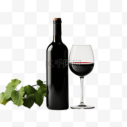 紫色葡萄酒图片_黑瓶中的葡萄酒饮料