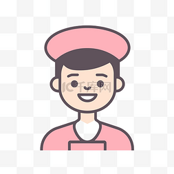 一个戴着粉红色帽子的微笑保姆的