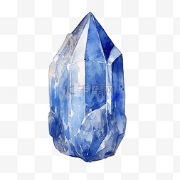 晶格化蓝色图片_水晶青金石的水彩插图