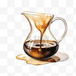 咖啡豆牛奶咖啡图片_水彩咖啡滴