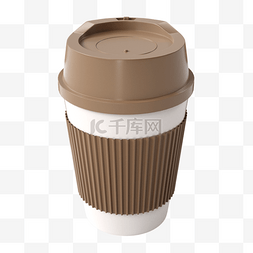 渲染包装图片_咖啡杯3d棕色包装