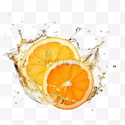 橙色清爽背景图片_潮湿的橙色橙色飞溅的水滴png ai生