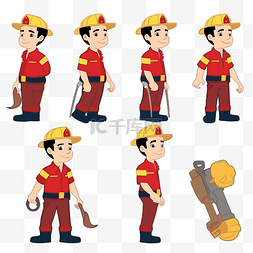 消防员剪贴画消防员矢量格式卡通