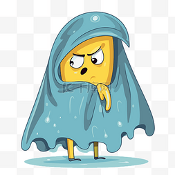 雨衣卡通图片_应对剪贴画穿着雨衣的小悲伤卡通