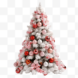 圣诞树上有人造雪的圣诞节日装饰
