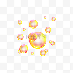 上升水气泡图片_泡泡橙黄色透明肥皂
