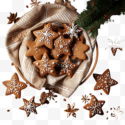甜餐巾图片_深色餐巾上自制的圆形和星形圣诞