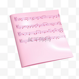 正方形木板图片_粉红色的音符