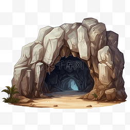 黑暗洞穴图片_岩石洞穴png插图
