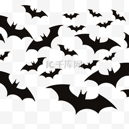 万圣节无缝图案与蝙蝠剪影卡通风