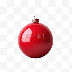 红色圣诞树玩具或球体积和逼真的