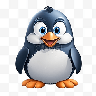 逗乐的企鹅卡通人物裁剪出来