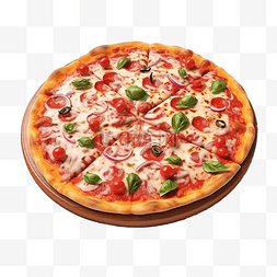 披萨食品 3d 插图