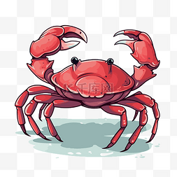 白色螃蟹卡通图片_螃蟹剪贴画卡通螃蟹白色背景插图