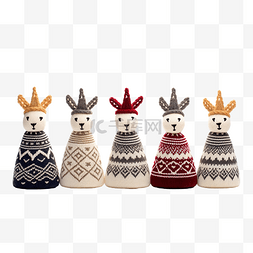 公平的笑图片_圣诞针织几何装饰，麋鹿和雪人排