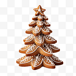 圣诞树食物图片_姜饼圣诞树传统饼干