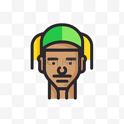 牙买加图片_戴着传统头帽戴着黄色头带的卡通