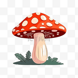 平面盆栽图片_平面风格的蘑菇