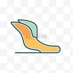 橙色和绿色的鞋形模板 向量