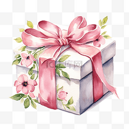 生日邀請图片_水彩花卉画礼盒
