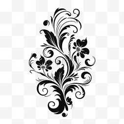 纺织品符号图片_黑色植物装饰纹身
