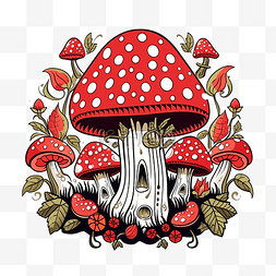 飞木耳蘑菇与脸叶糖果万圣节涂鸦