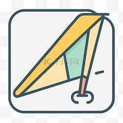 矢量滑翔图片_带有风帆的风筝的白色和黄色矢量